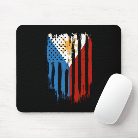 Fahne der Halb-Amerikaner Filipino Philippinen Mousepad (Mit Mouse)
