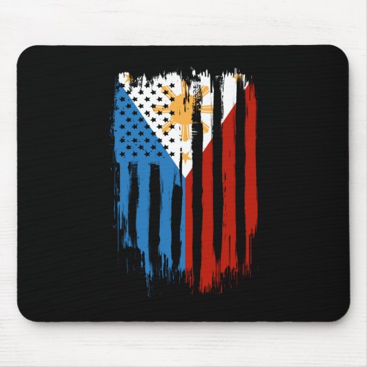 Fahne der Halb-Amerikaner Filipino Philippinen Mousepad (Vorne)