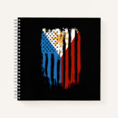 Fahne der Halb-Amerikaner Filipino Philippinen Notizblock (Vorderseite)