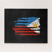 Fahne der Halb-Amerikaner Filipino Philippinen Puzzle (Horizontal)
