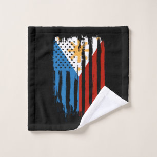 Fahne der Halb-Amerikaner Filipino Philippinen Waschlappen