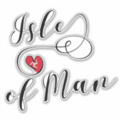 Fahne der Insel Man im Herzen, Mann-Aufkleber Aufkleber (Vorderseite)