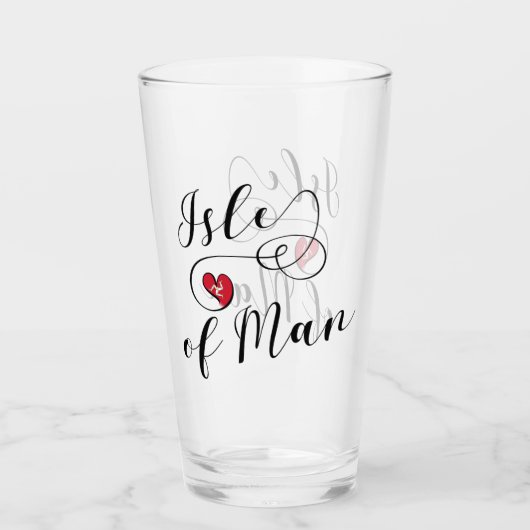 Fahne der Insel Man im Herzen, Manx Glas (Vorderseite)