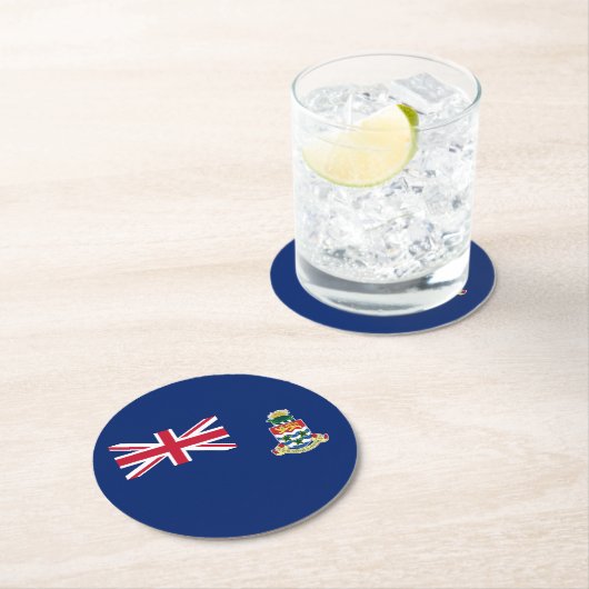 Fahne der Kaimaninseln Runder Pappuntersetzer (Vor Ort)