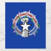 Fahne der Nördlichen Marianen Weinetikett (Einzelnes Label)