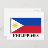 Fahne der Philippinen Postkarte (Vorne/Hinten)