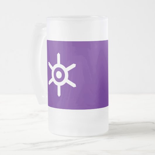 Fahne der Präfektur Tokio, Japan, Mattierter Glasb Mattglas Bierglas (Vorderseite Links)