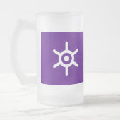 Fahne der Präfektur Tokio, Japan, Mattierter Glasb Mattglas Bierglas (Links)