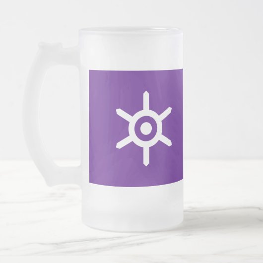 Fahne der Präfektur Tokio, Japan, Mattierter Glasb Mattglas Bierglas (Links)