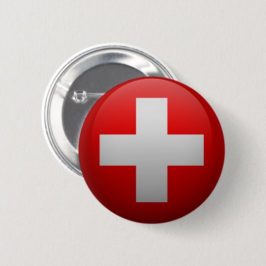 Fahne der Schweiz Button (Vorne & Hinten)