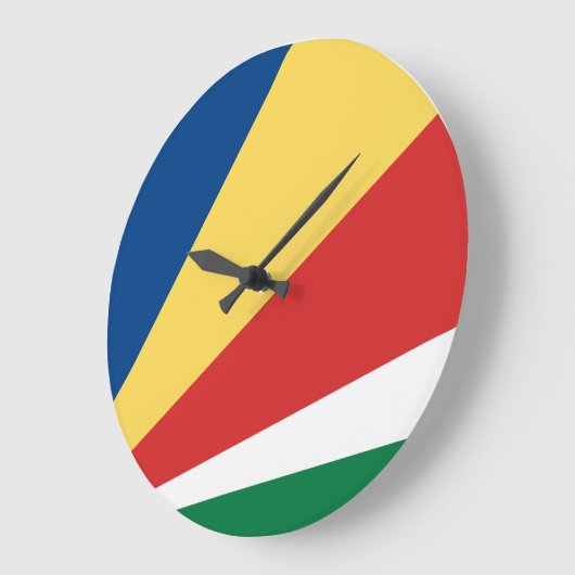 Fahne der Seychellen Große Wanduhr (Winkel)