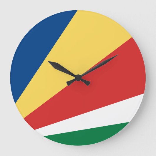 Fahne der Seychellen Große Wanduhr (Vorderseite)