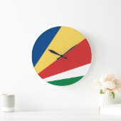 Fahne der Seychellen Große Wanduhr (Zuhause)