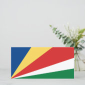 Fahne der Seychellen Karte (Stehend Vorderseite)