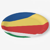 Fahne der Seychellen Pappteller (Schrägansicht)