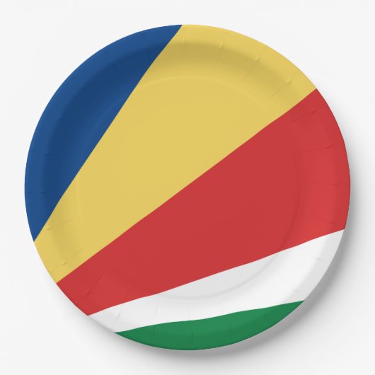 Fahne der Seychellen Pappteller (Vorderseite)