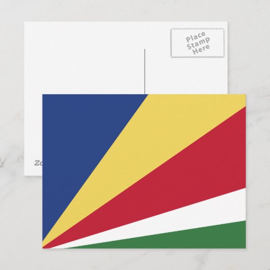Fahne der Seychellen Postkarte (Vorne/Hinten)