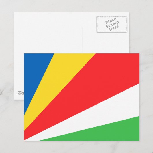 Fahne der Seychellen Postkarte (Vorne/Hinten)