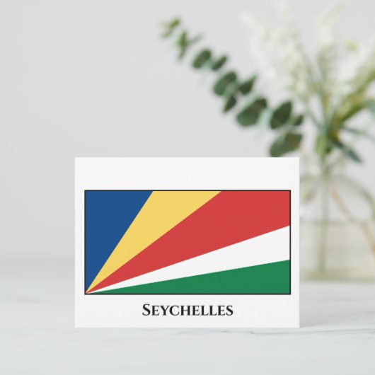 Fahne der Seychellen Postkarte (Stehend Vorderseite)
