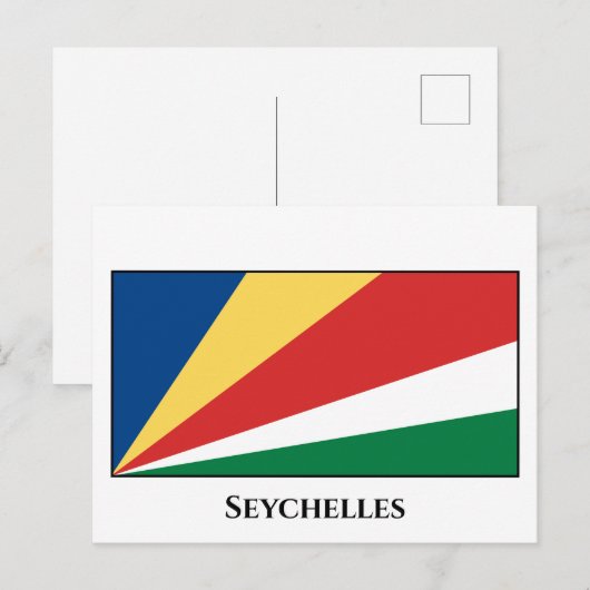 Fahne der Seychellen Postkarte (Vorne/Hinten)