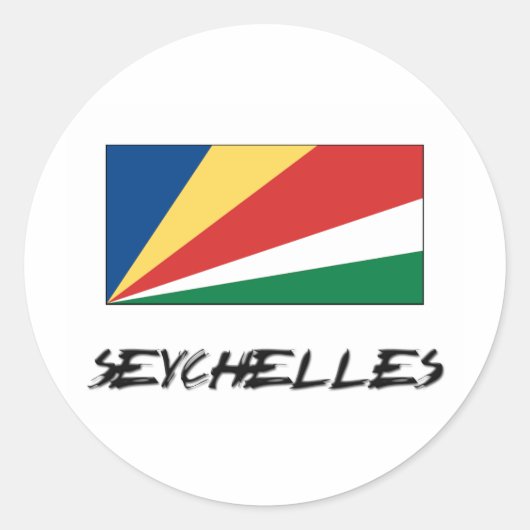 Fahne der Seychellen Runder Aufkleber (Vorderseite)