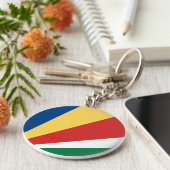 Fahne der Seychellen Schlüsselanhänger (Seite)