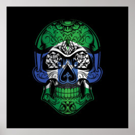 Fahne der Torres Strait Islands Skull and Rose Poster