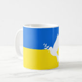 Fahne der Ukraine Kaffeemüsche unterstützen Taube Kaffeetasse (Vorderseite Links)