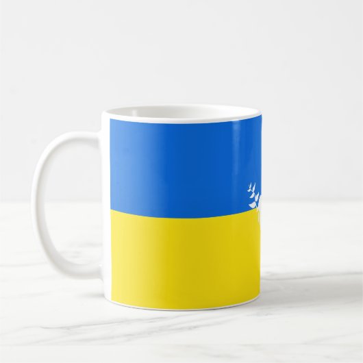 Fahne der Ukraine Kaffeemüsche unterstützen Taube Kaffeetasse (Links)