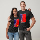 Fahne der US-China Halb-Amerikaner Hälfte der Chin T-Shirt (Unisex)