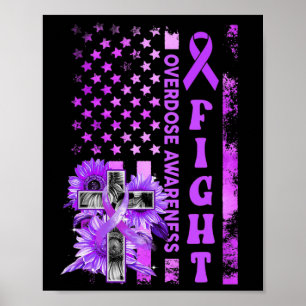 Fahne der USA Sonnenblumen Christlich Überdosierun Poster
