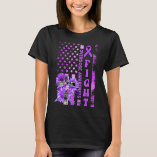 Fahne der USA Sonnenblumen Christlich Überdosierun T-Shirt