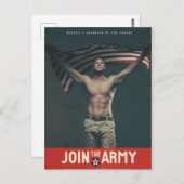 Fahne der Vintagen amerikanischen Armee Postkarte (Vorne/Hinten)