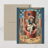 Fahne der Vintagen Freiheit Postkarte (Vorne/Hinten)