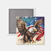 Fahne des amerikanischen Adlers Magnet (Vorderseite/Rückseite)