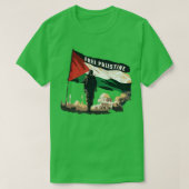 Fahne des Freien Gaza-Streifens Retro Palästina T-Shirt (Design vorne)