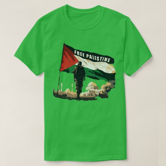Fahne des Freien Gaza-Streifens Retro Palästina T-Shirt (Design vorne)