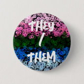 Fahne des Niedlichen floralen Allromantischen Retr Button (Vorderseite)