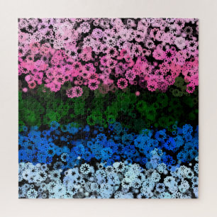 Fahne des Niedlichen floralen Allromantischen Retr Puzzle