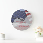 Fahne des patriotischen Herzens, militärische Aufw Große Wanduhr (Zuhause)