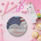 Fahne des patriotischen Herzens, militärische Aufw Pappteller (Party)