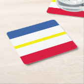 Fahne des Pommerschen Westerns Mecklenburg-Vorpomm Rechteckiger Pappuntersetzer (angewinkelt)