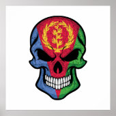 Fahne des Schädels Eritrea lächeln Poster (Vorne)