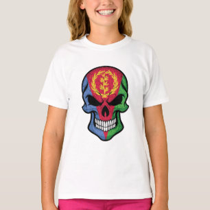 Fahne des Schädels Eritrea lächeln T-Shirt