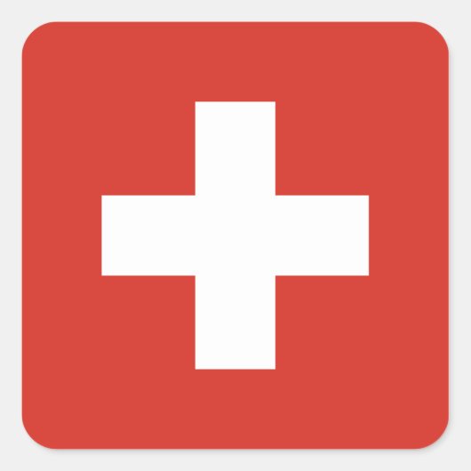 Fahne des Schweizer Aufklebers Quadratischer Aufkleber (Vorderseite)