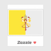 Fahne des Staat der Kirche (1870) - Porta Pia Aufkleber (Blatt)