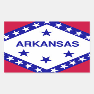 Fahne des Standes Arkansas Rechteckiger Aufkleber