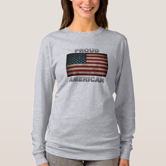 Fahne des stolzen AMERIKANISCHEN T-Shirt (Vorderseite)