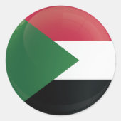 Fahne des Sudan-Round-Icon-Symbols Runder Aufkleber (Vorderseite)