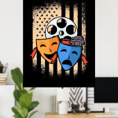 Fahne des Theaterschauspielers Amerika Poster (Heimbüro)